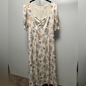 Floral Print Cream Dress
